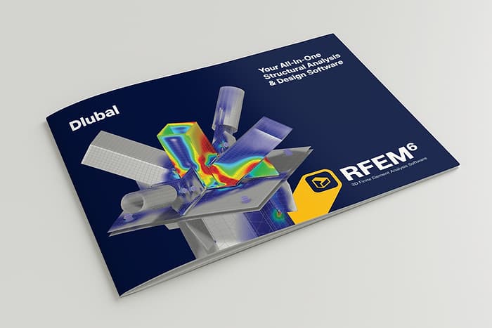 Titelseite der RFEM 6 Produktbroschüre – gestaltet von Martin Motlík für den US-Markt von Dlubal Software