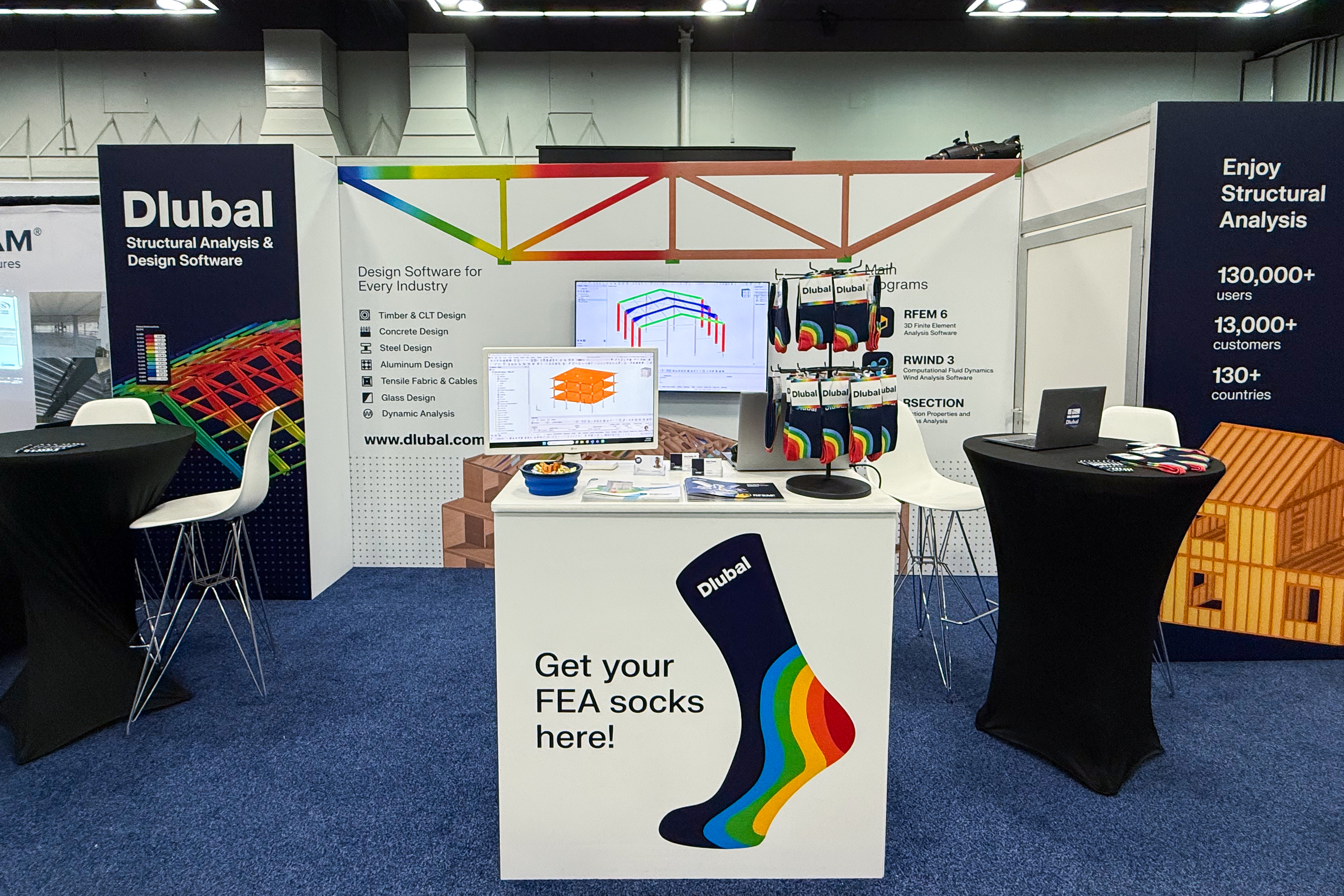 Dlubal Software exhibit at International Mass Timber Conference 2026, Oregon Convention Center, Portland — photo 2